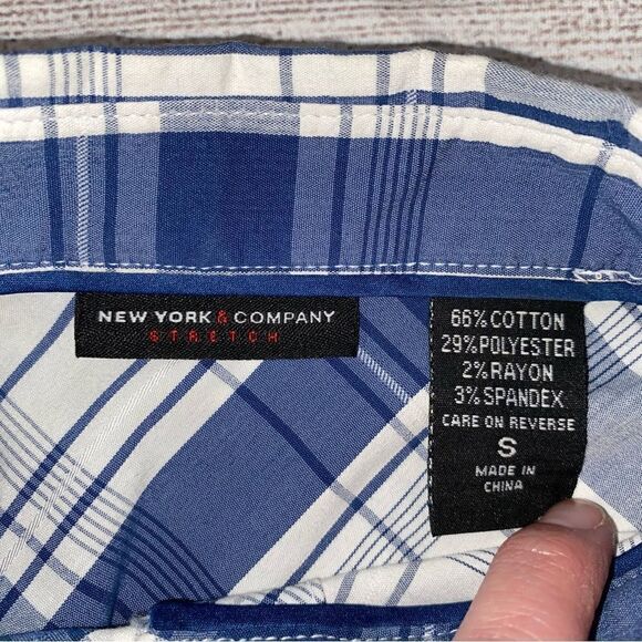 New York & Co stretch Longsleeve cotton blend button down top sz Small - Picture 8 of 9